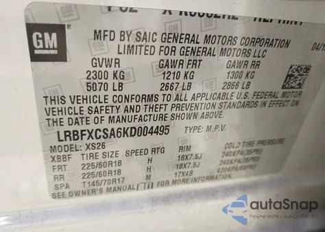 2019 Buick Envision Fwd Essence z USA, uszkodzony, nr VIN LRBFXCSA6KD004495